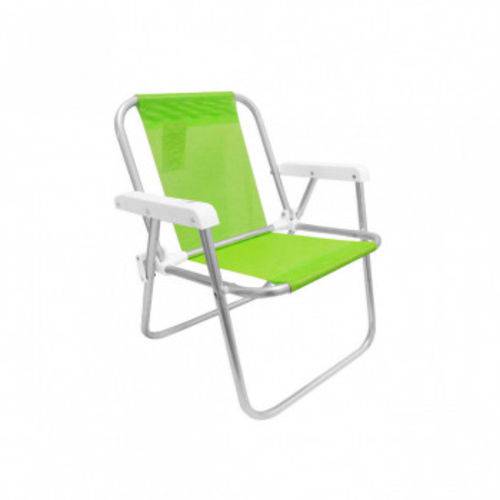 Cadeira de Praia Infantil em Aluminio e Sannet Suporta Ate 90 Kg Verde