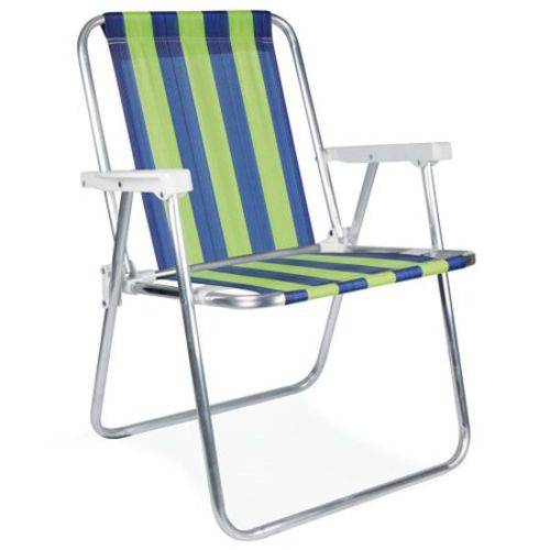 2 Cadeira de Praia Mor Alta Dobravel em Aluminio
