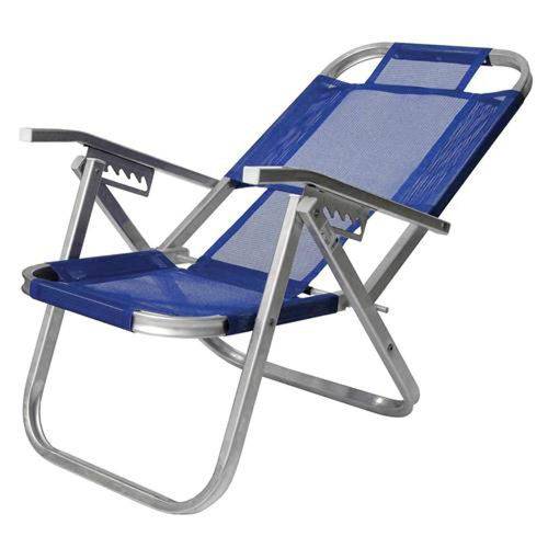 Cadeira de Praia Reclinável Alta - Ipanema - Azul Royal - Botafogo