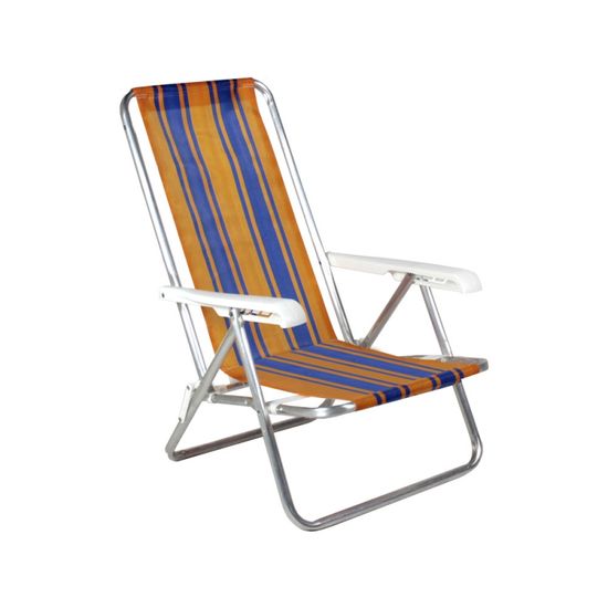 Cadeira de Praia Reclinável em Alumínio- 4 Posições-cores Sortidas-25000- Belfix