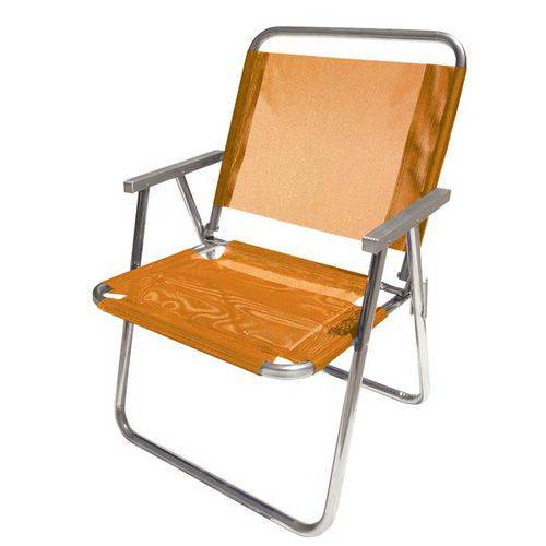 Cadeira de Praia Varanda Xl 130 Kg. em Alumínio - Laranja - Botafogo
