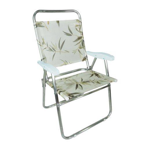 Cadeira de Praia Zaka Cancun Plus Alumínio Estampada Bambu