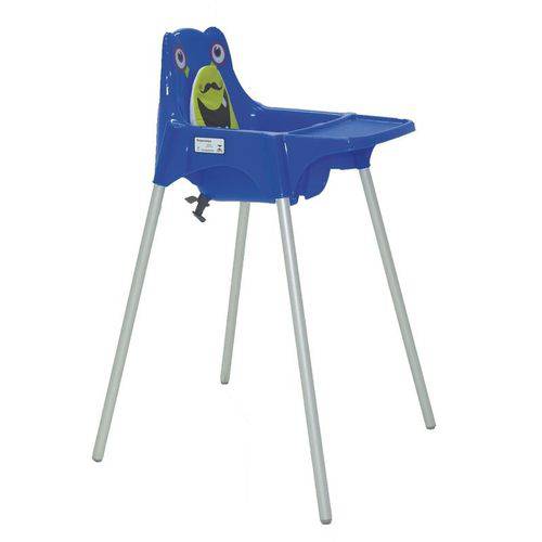 Cadeira de Refeicao Plastica Monster Azul Alta com Pernas de Aluminio Anodizado