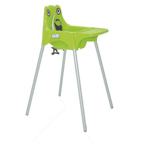Cadeira de Refeicao Plastica Monster Verde Alta com Pernas de Aluminio Anodizado