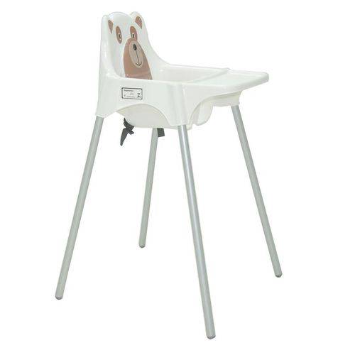 Cadeira de Refeicao Plastica Teddy Branca Alta com Pernas de Aluminio Anodizado