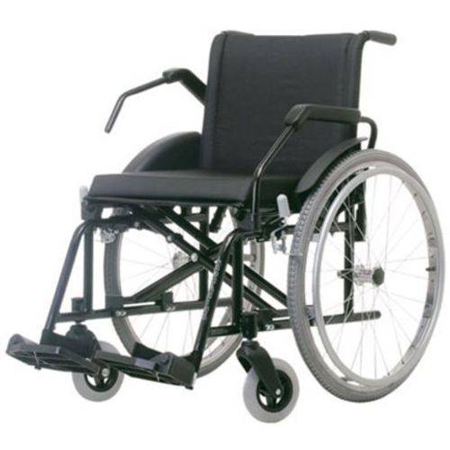 Cadeira de Rodas Aço Poty 50 Cm Preta - Baxmann e Jaguaribe
