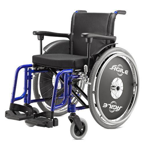 Cadeira de Rodas Ágile Dobrável Pneu Inflável 120kgs Assento 38cm