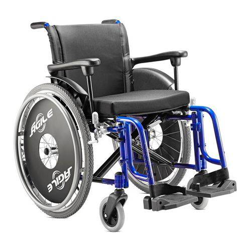 Cadeira de Rodas Ágile Dobrável Pneu Inflável 120kgs Assento 36cm