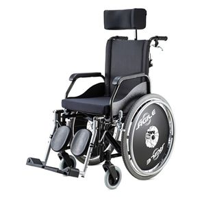 Cadeira de Rodas Ágile Jaguaribe Alumínio Reclinável com Pés Eleváveis 44cm Preta (Cód. 6957)