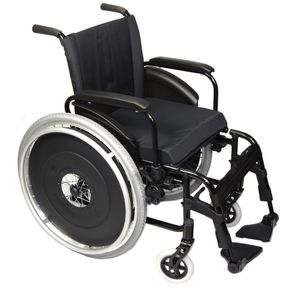 Cadeira de Rodas AVD Alumínio Pés Fixos 40cm Preta Ortobras (Cód. 6588)