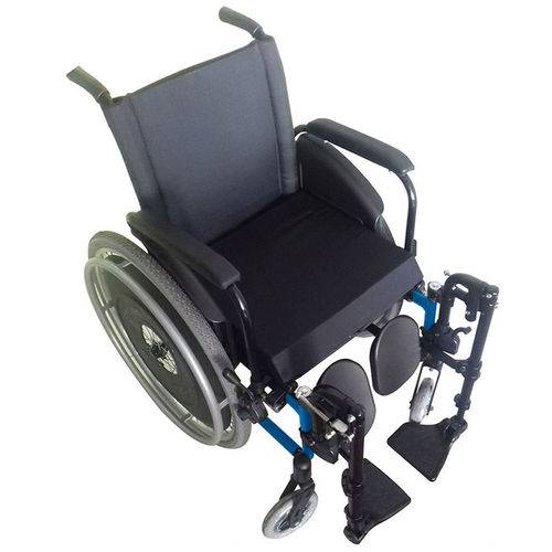 Cadeira de Rodas Avd Alumínio X Duplo Pés Eleváveis 44cm Azul Glacial Ortobras (cód. 7188)