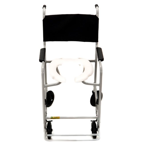 Cadeira de Rodas CDS Banho Modelo 201 Banho e Sanitário Adulto com Assento Anatômico Removível, Fixa, Freios Bilaterais, Pneus Maciços