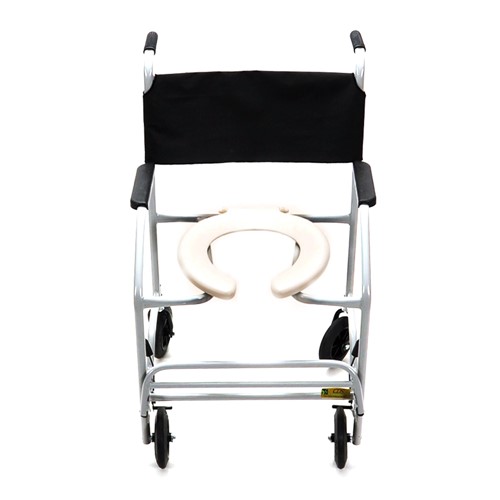 Cadeira de Rodas CDS Banho Modelo 201 Semi-Obeso Banho e Sanitário Adulto, com Assento Anatômico Removível, Fixa, Freios Bilaterais, Pneus Maciços