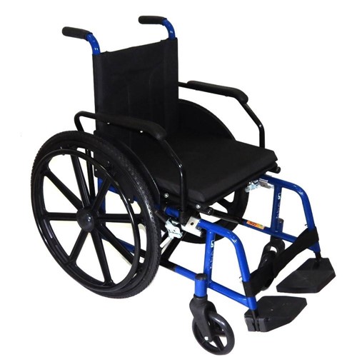 Cadeira de Rodas em Aço H 10 44cm com X Duplo Azul - Cds