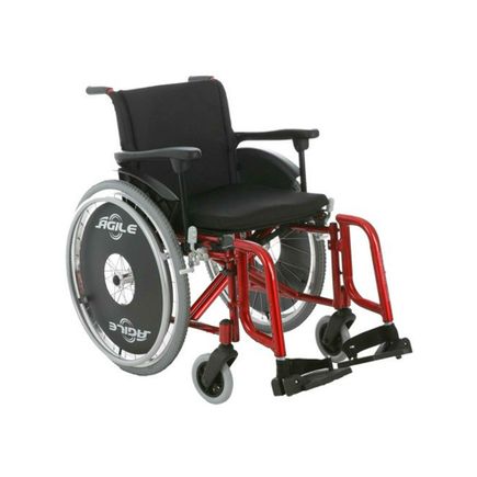 Cadeira de Rodas em Alumínio - Ortopedia Jaguaribe - Ágile - Vermelha 44