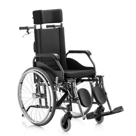 Cadeira de Rodas em Alumínio - Ortopedia Jaguaribe - FIT Reclinável - Preto 40cm