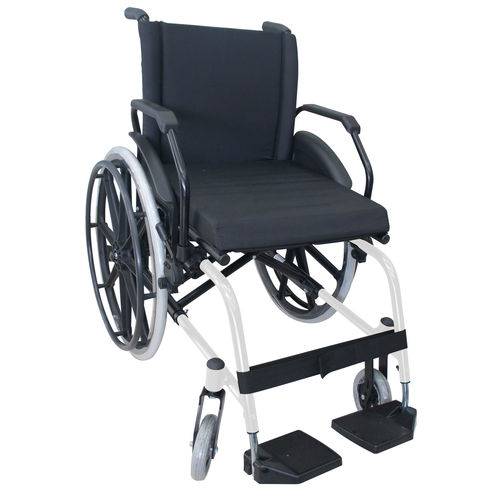 Cadeira de Rodas K1 Eco Alumínio Pedal Fixo 46cm Branca Ortobras (cód. 17926)