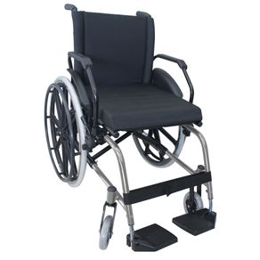 Cadeira de Rodas K1 Eco Alumínio Pedal Fixo 42cm Prata Ortobras (Cód. 17874)