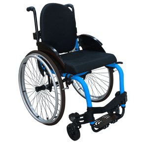 Cadeira de Rodas Monobloco M3 42cm Azul Glacial Pneu Preto Ortobras (Cód. 8479)