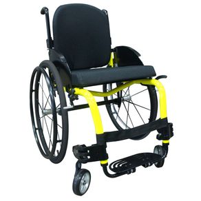 Cadeira de Rodas Monobloco M3 Premium 40cm Amarelo Flúor Roda Sentinell Ortobras (Cód. 19635)