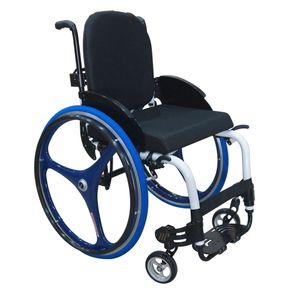 Cadeira de Rodas Monobloco M3 Premium 44cm Branca Rodas XCore Azul Ortobras (Cód. 18750)