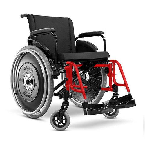 Cadeira de Rodas Ortobras Ulx 42cm Pés Removíveis Vermelha Ortobras (cód. 10848)