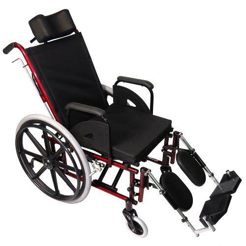 Cadeira de Rodas Reclinável Confort Tetra 44cm Vinho - Prolife