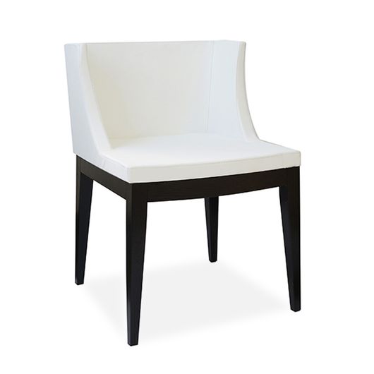 Cadeira Decorativa com Base Madeira Escura, Branca, Senhorita