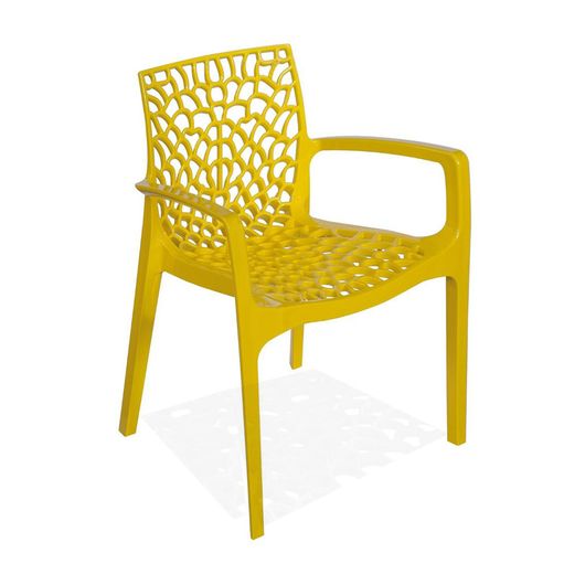 Cadeira Decorativa com Braços, Amarelo, Gruvyer