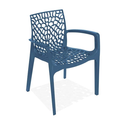 Cadeira Decorativa com Braços, Azul, Gruvyer