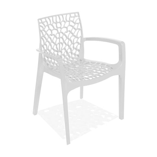 Cadeira Decorativa com Braços, Branco, Gruvyer