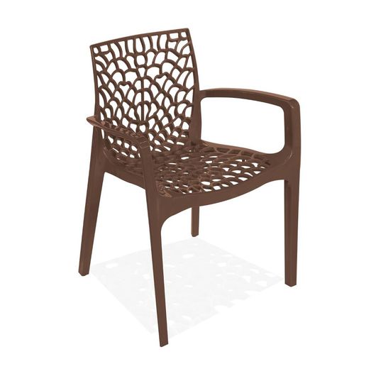 Cadeira Decorativa com Braços, Marrom, Gruvyer