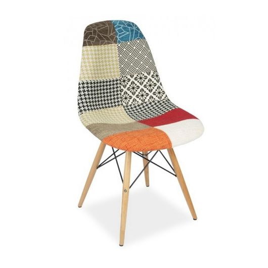 Cadeira Decorativa, Patchwork, Eames DSW