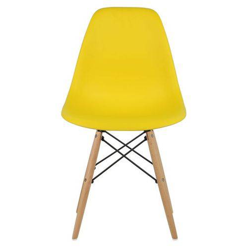 Cadeira Design Dsw Charles Eames Base Madeira Amarela