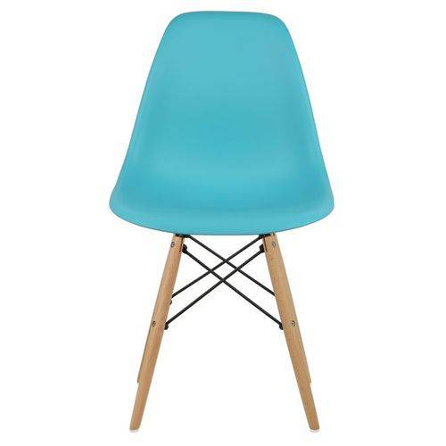 Cadeira Design Dsw Charles Eames Base Madeira Azul Tiffany