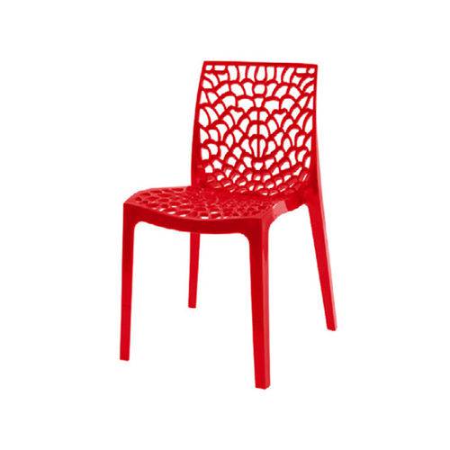 Cadeira Design Gruvier Vermelho Externa e Interna Cozinhas Salas Restaurantes Fratini