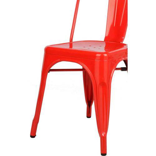 Cadeira Design Tolix Metal Vermelha