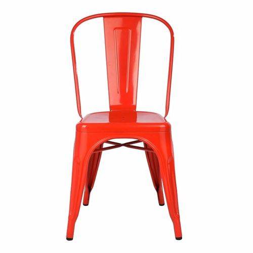 Cadeira Design Tolix Metal Vermelha