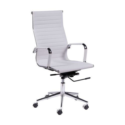 Cadeira Diretor Esteirinha Office - Couro Sintético Branco Branco