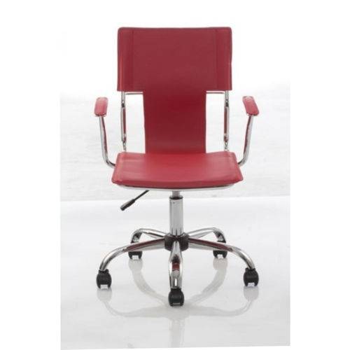Cadeira Diretor PEL-6011 em Couro PVC Vermelha - Pelegrin