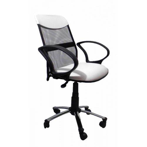 Cadeira Diretor Soft Tela Cromada Branco