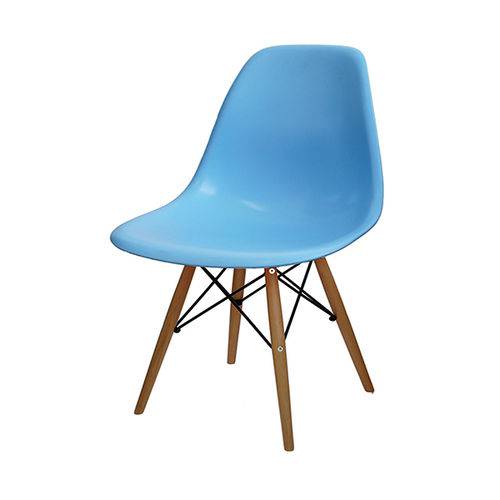 Cadeira Dkr 1102 Pé de Madeira Azul