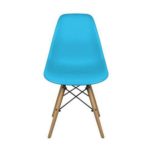 Cadeira Dkr Eames Polipropileno Base Eiffel Madeira Azul Inovakasa