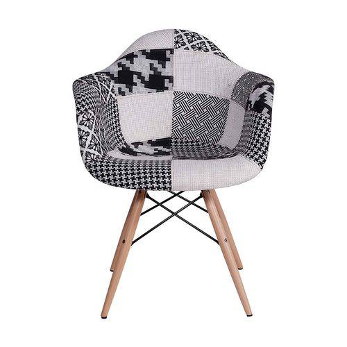 Cadeira Dkr Eiffel C/ Braço Or Design 1120 Polipropileno - Mix Black-Patch Work - Tommy Design