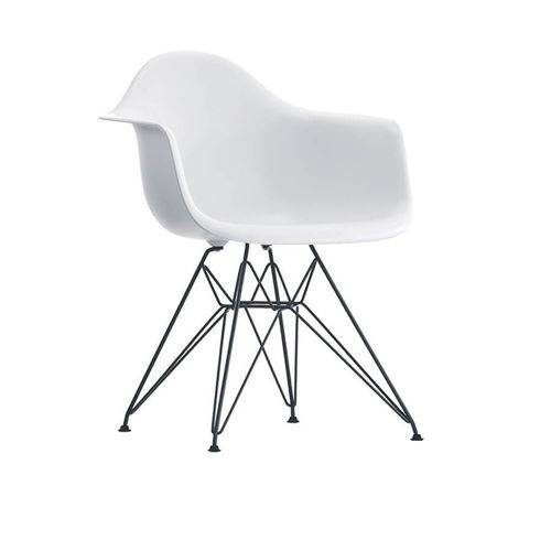 Cadeira Dkr Eiffel com Braço - Base de Metal - Branco - Tommy Design