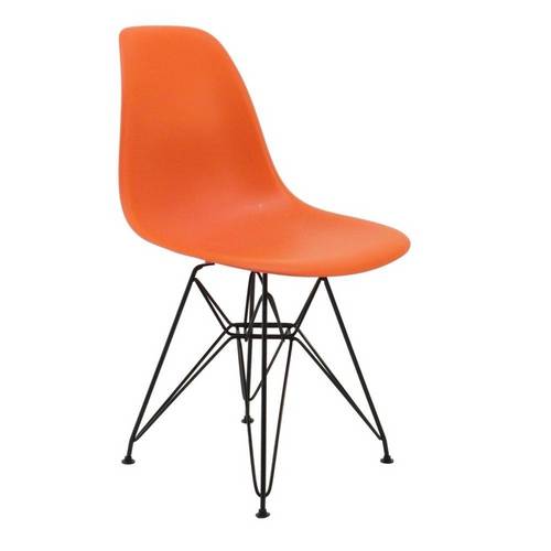 Cadeira DKR Metal Preto Charles Eames Laranja Byartdesign