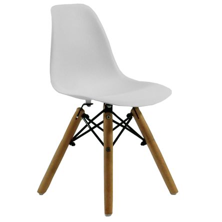 Cadeira DKR Wood Kids Charles Eames Branca Byartdesign