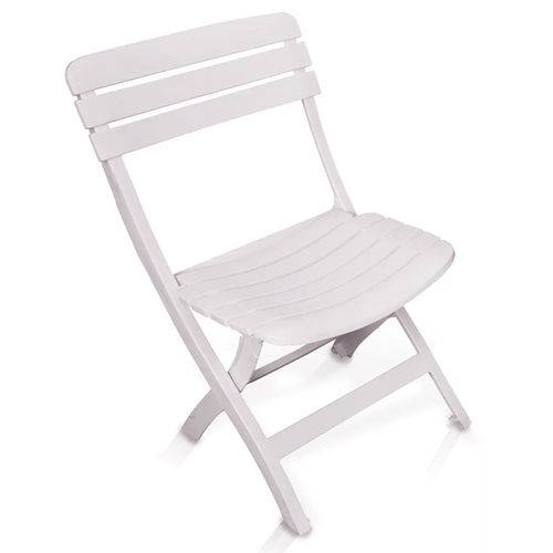 Cadeira Dobrável Branca Antares para Piscina Praia Jardim Varanda Bar