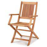 Cadeira Dobrável com Braços para Áreas Externas em Madeira Eucalipto - Maior Durabilidade – Jatobá