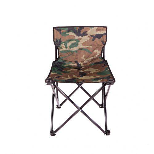 Cadeira Dobrável com Encosto Camuflado Araguaia Premium Bel Fix Marrom/Verde